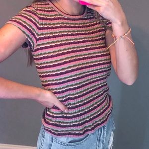 madewell multicolor striped tee